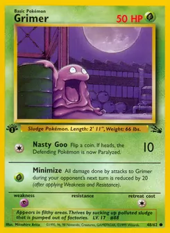 Grimer 48/62, carta de Pokémon de Fósil