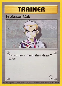 Professor Oak 116/130, carta de Pokémon de Base Set 2
