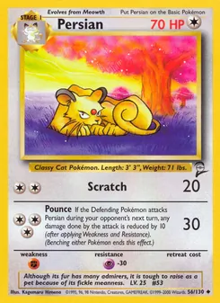 Persian 56/130, carta de Pokémon de Base Set 2