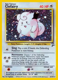 Clefairy 6/130, carta de Pokémon de Base Set 2