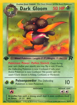 Dark Gloom 36/82, carta de Pokémon de Team Rocket
