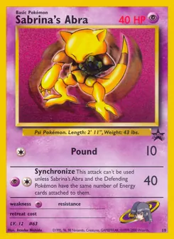 Sabrina's Abra 19/53, carta de Pokémon de Wizards Black Star Promos