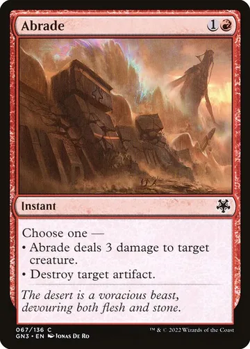 Abrade 67, carta de Magic: The Gathering de Game Night: Free-for-All