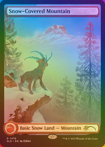 Snow-Covered Mountain 1476★, carta de Magic: The Gathering de Secret Lair Drop