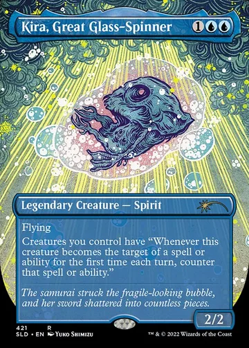 Kira, Great Glass-Spinner 421, carta de Magic: The Gathering de Secret Lair Drop