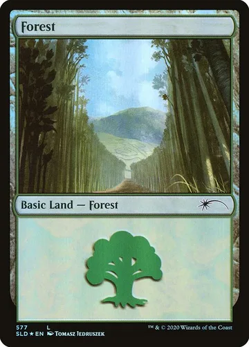 Forest 577, carta de Magic: The Gathering de Secret Lair Drop