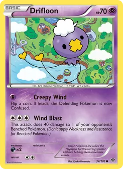 Drifloon 34/101, carta de Pokémon de Plasma Blast