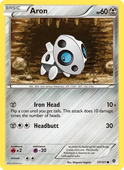 Aron 57/101, carta de Pokémon de Plasma Blast
