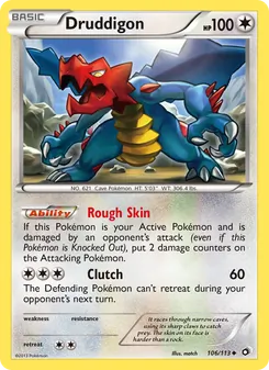 Druddigon 106/113, carta de Pokémon de Legendary Treasures