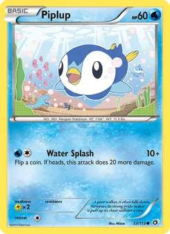 Piplup 33/113, carta de Pokémon de Legendary Treasures