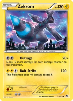 Zekrom 51/113, carta de Pokémon de Legendary Treasures