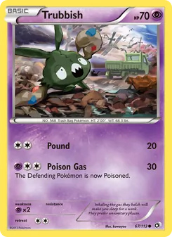 Trubbish 67/113, carta de Pokémon de Legendary Treasures