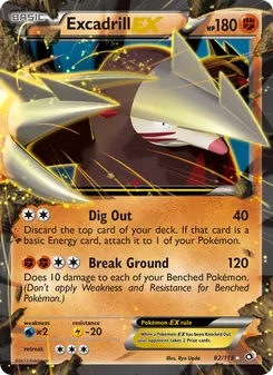 Excadrill-EX 82/113, carta de Pokémon de Legendary Treasures