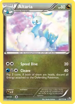 Altaria 92/113, carta de Pokémon de Legendary Treasures