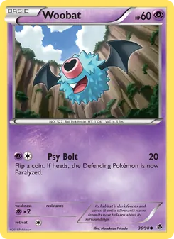Woobat 36/98, carta de Pokémon de Fuerzas Emergentes