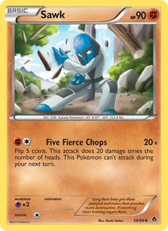 Sawk 59/98, carta de Pokémon de Fuerzas Emergentes
