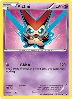 Victini 43/101, carta de Pokémon de Nobles Victorias