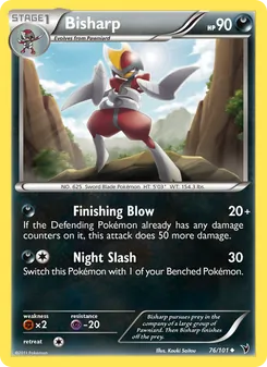 Bisharp 76/101, carta de Pokémon de Nobles Victorias