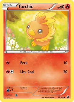 Torchic 15/108, carta de Pokémon de Oscuros Exploradores