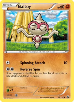 Baltoy 63/124, carta de Pokémon de Dragones Majestuosos