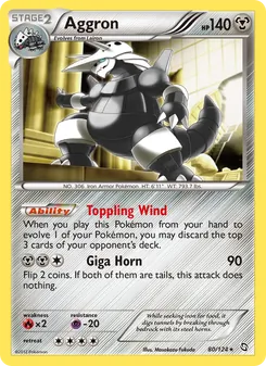 Aggron 80/124, carta de Pokémon de Dragones Majestuosos