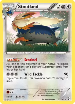 Stoutland 122/149, carta de Pokémon de Fronteras Cruzadas