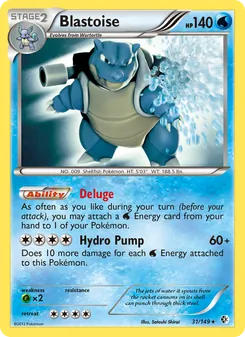 Blastoise 31/149, carta de Pokémon de Fronteras Cruzadas