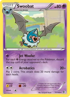 Swoobat 71/149, carta de Pokémon de Fronteras Cruzadas