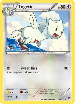 Togetic 103/135, carta de Pokémon de Tormenta Plasma