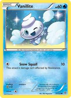 Vanillite 35/135, carta de Pokémon de Tormenta Plasma