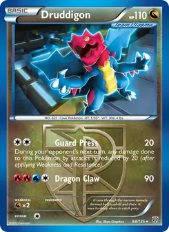 Druddigon 94/135, carta de Pokémon de Tormenta Plasma