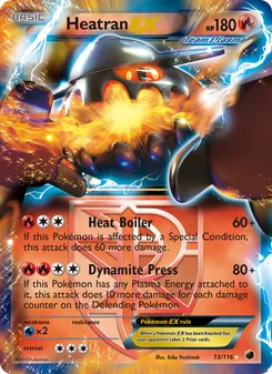 Heatran-EX 13/116, carta de Pokémon de Glaciación Plasma