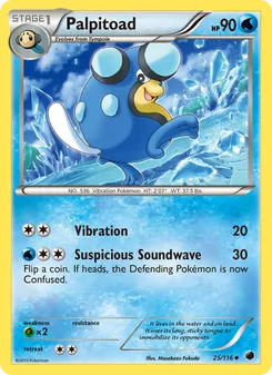 Palpitoad 25/116, carta de Pokémon de Glaciación Plasma