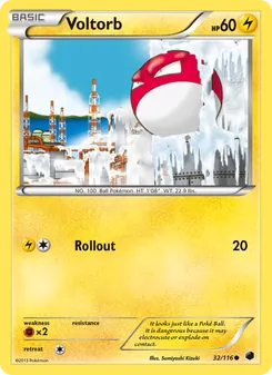 Voltorb 32/116, carta de Pokémon de Glaciación Plasma
