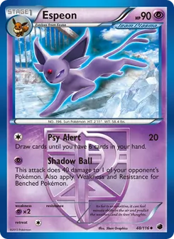 Espeon 48/116, carta de Pokémon de Glaciación Plasma