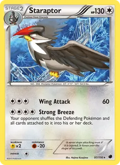 Staraptor 97/116, carta de Pokémon de Glaciación Plasma