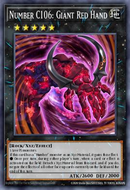 Número C106: Mano Gigante Roja DLCS-051, carta de Yu-Gi-Oh! de Dragons of Legend: The Complete Series