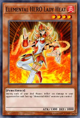 HÉROE Elemental Lady Heat LCGX-038, carta de Yu-Gi-Oh! de Legendary Collection 2: The Duel Academy Years Mega Pack