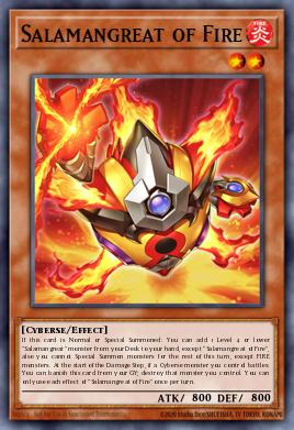 Salamangrande de Fuego LD10-001, carta de Yu-Gi-Oh! de Legendary Duelists: Soulburning Volcano