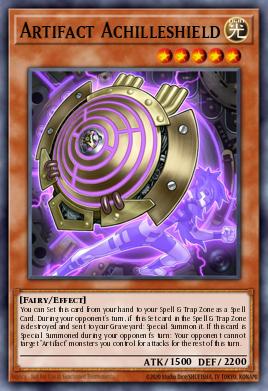 Artefacto Escudoaquiles MP15-010, carta de Yu-Gi-Oh! de 2015 Mega-Tin Mega Pack