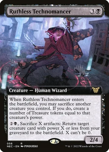 Ruthless Technomancer 56, carta de Magic: The Gathering de Neon Dynasty Commander