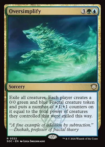 Oversimplify 322, carta de Magic: The Gathering de Secrets of Strixhaven Commander