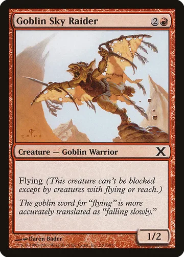 Goblin Sky Raider 210, carta de Magic: The Gathering de Tenth Edition
