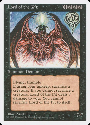 Lord of the Pit 144, carta de Magic: The Gathering de Fourth Edition