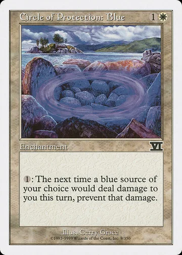 Circle of Protection: Blue 9, carta de Magic: The Gathering de Classic Sixth Edition