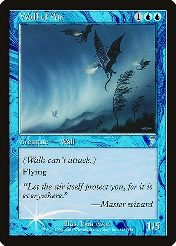 Wall of Air 111★, carta de Magic: The Gathering de Seventh Edition