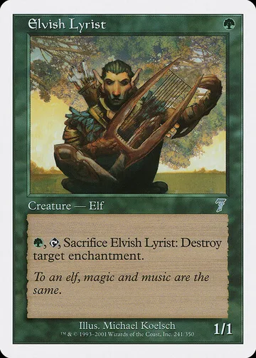 Elvish Lyrist 241, carta de Magic: The Gathering de Seventh Edition
