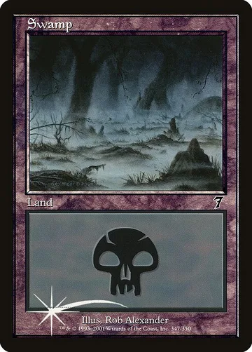 Swamp 347★, carta de Magic: The Gathering de Seventh Edition
