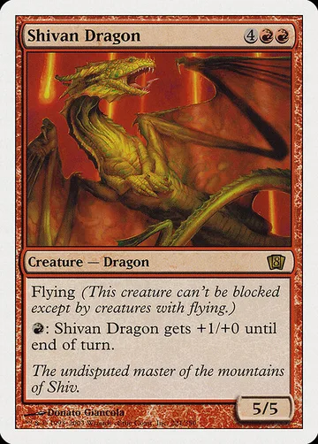 Shivan Dragon 221, carta de Magic: The Gathering de Eighth Edition