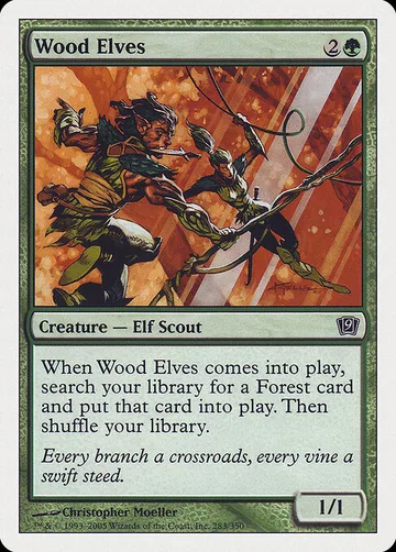 Wood Elves 283, carta de Magic: The Gathering de Ninth Edition